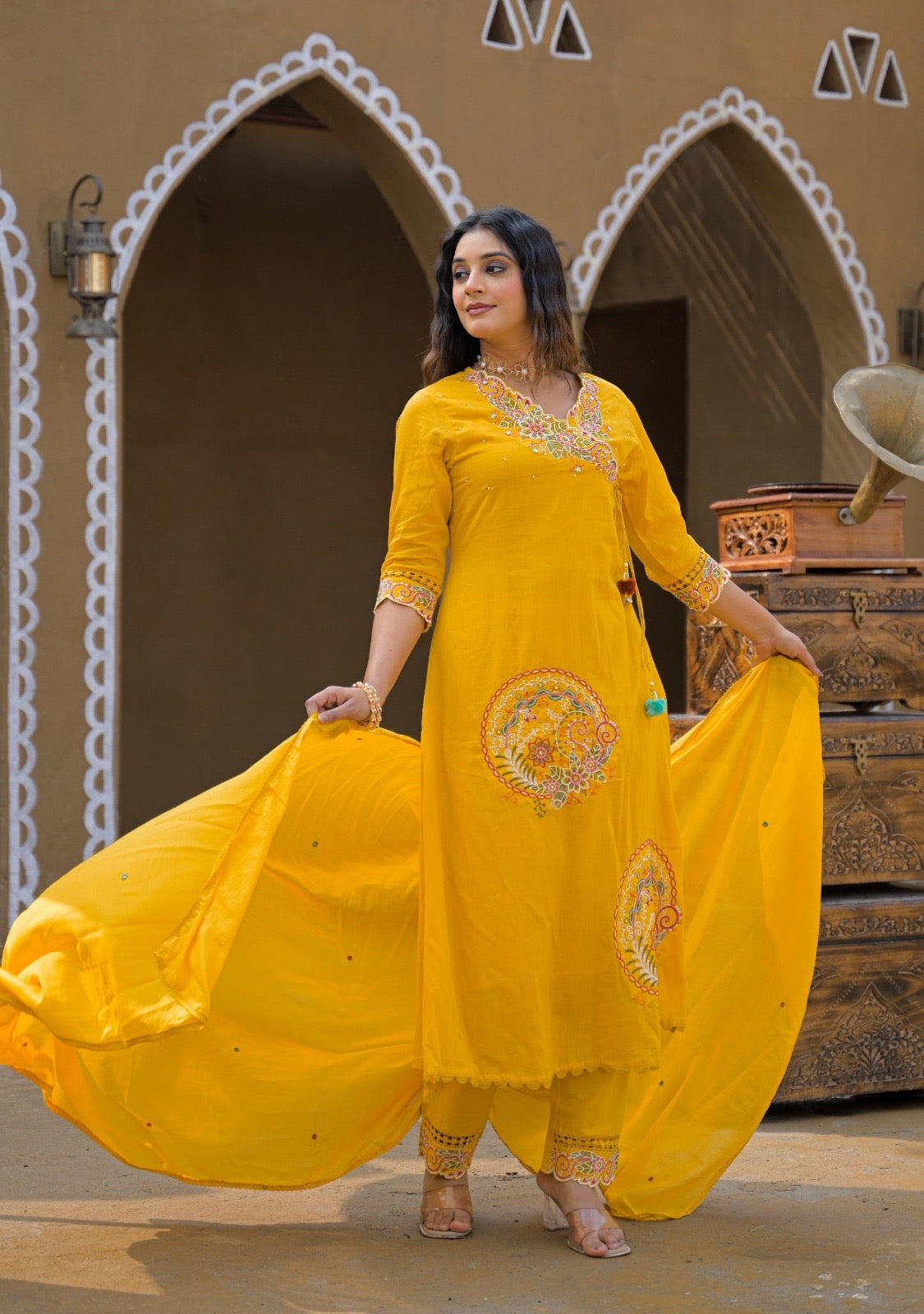 Premium Mal Cotton Embroidered Suit Set with Dupatta – The Nooaa Collection
