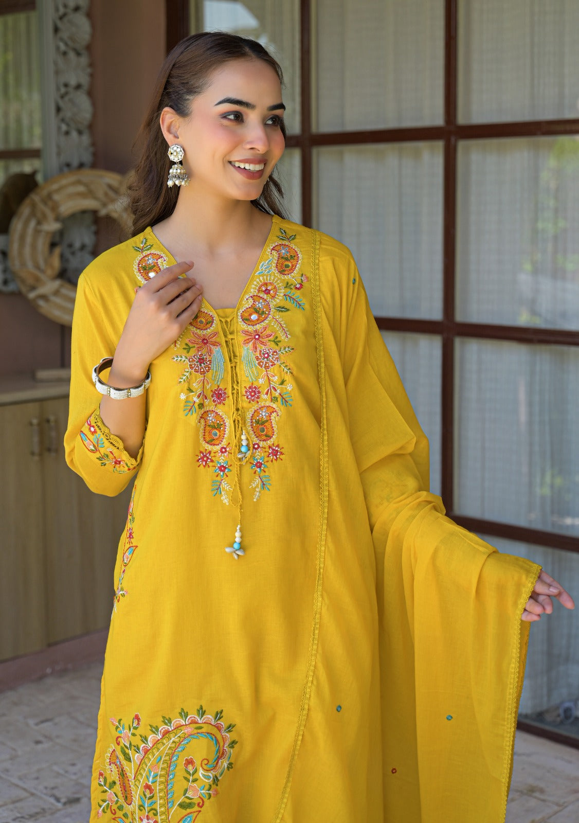 NOOAA Pure Mal Cotton Handwork 3-Piece Dress Set