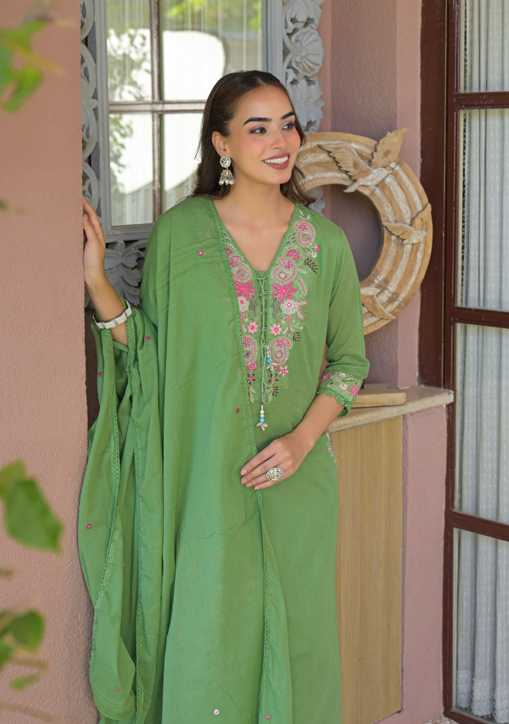 NOOAA Pure Mal Cotton Handwork 3-Piece Dress Set