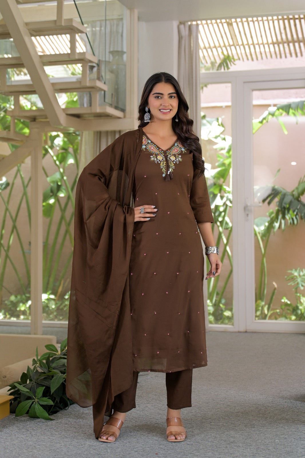 NOOAA AARNA Mirror Embroidered Kurta Set