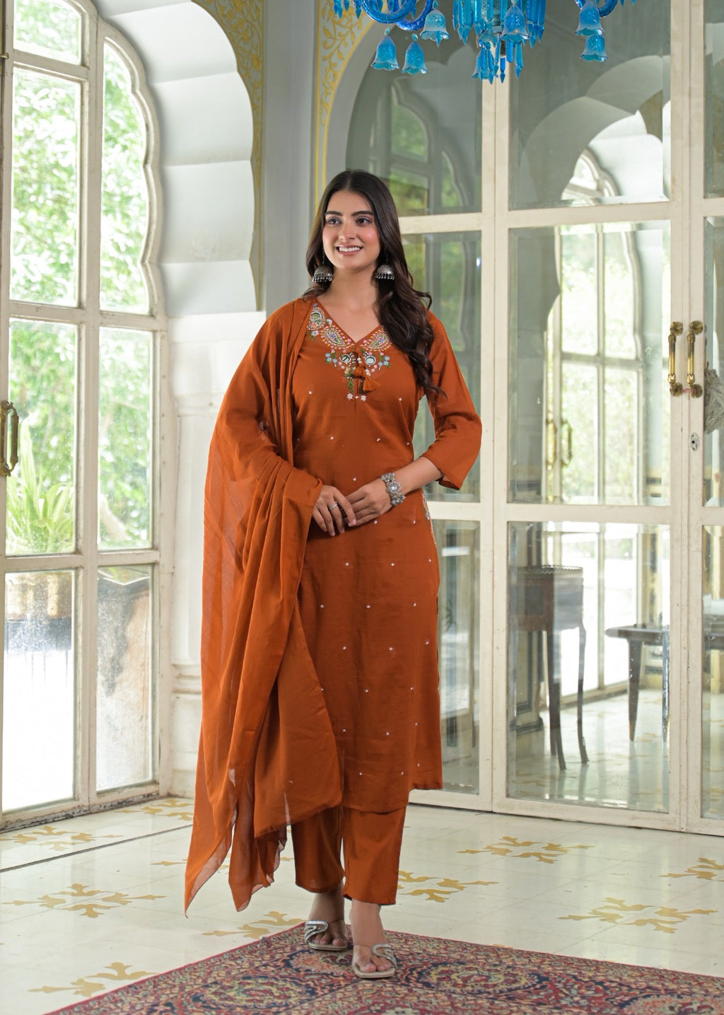 NOOAA AARNA Mirror Embroidered Kurta Set