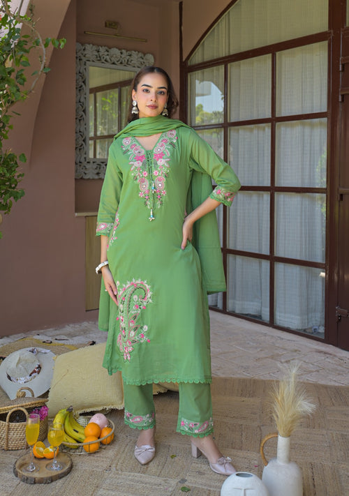 NOOAA Pure Mal Cotton Handwork 3-Piece Dress Set