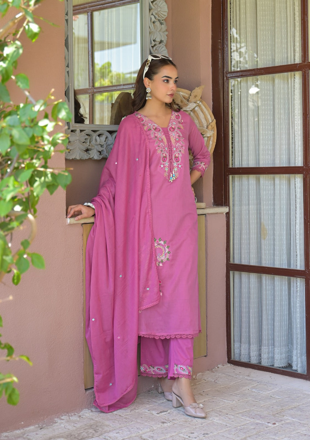 NOOAA Pure Mal Cotton Handwork 3-Piece Dress Set
