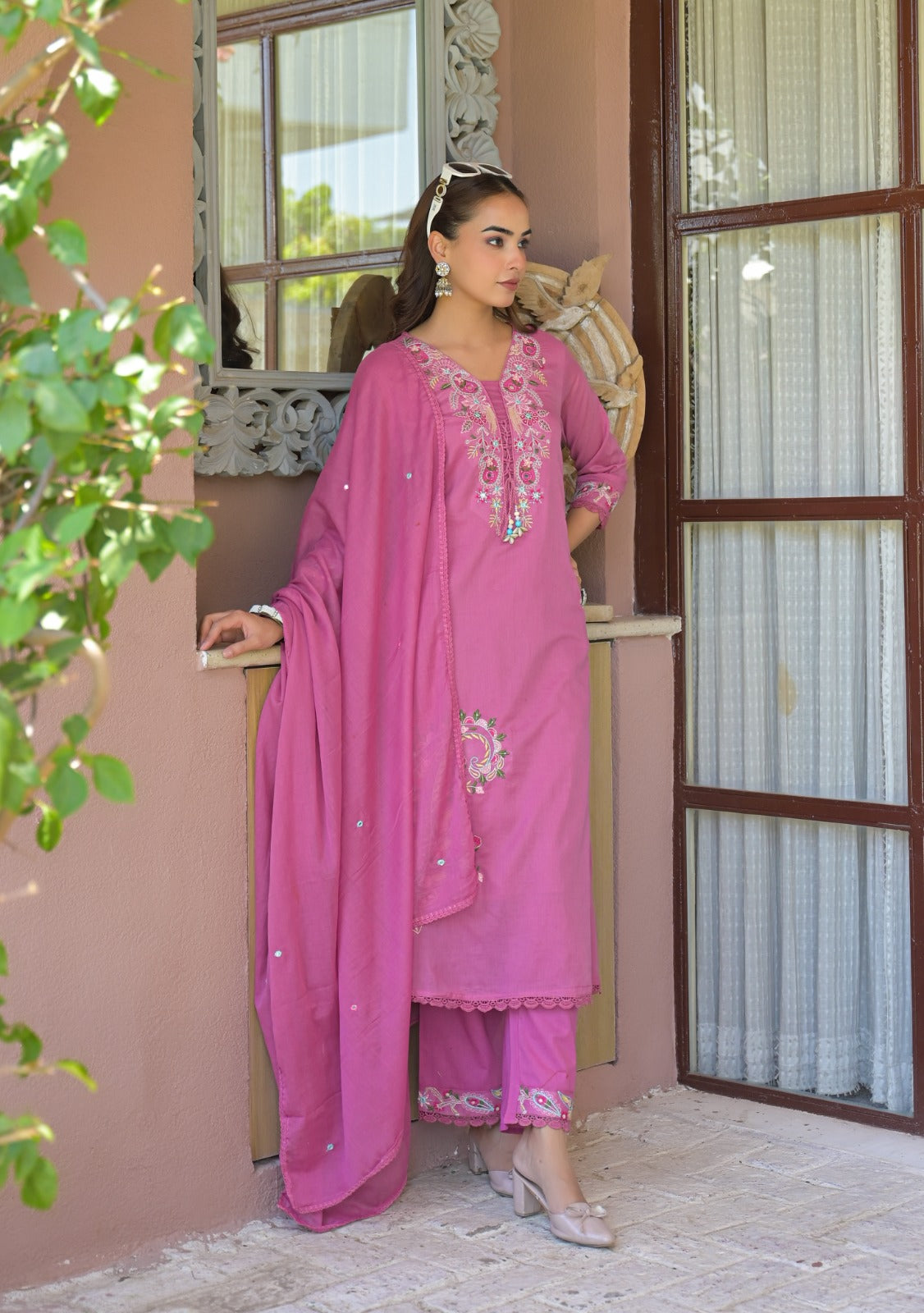 NOOAA Pure Mal Cotton Handwork 3-Piece Dress Set