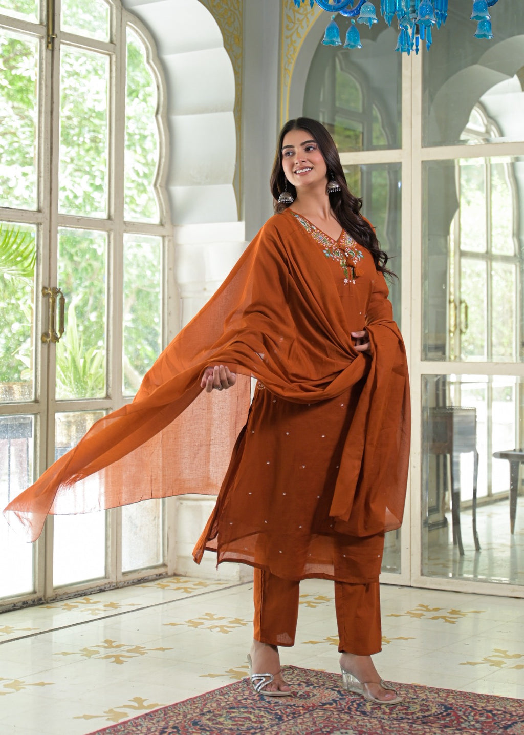NOOAA AARNA Mirror Embroidered Kurta Set